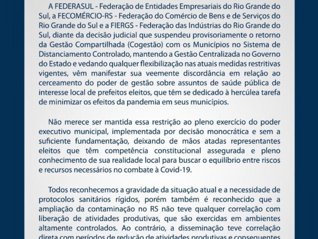 Nota completa da Federasul