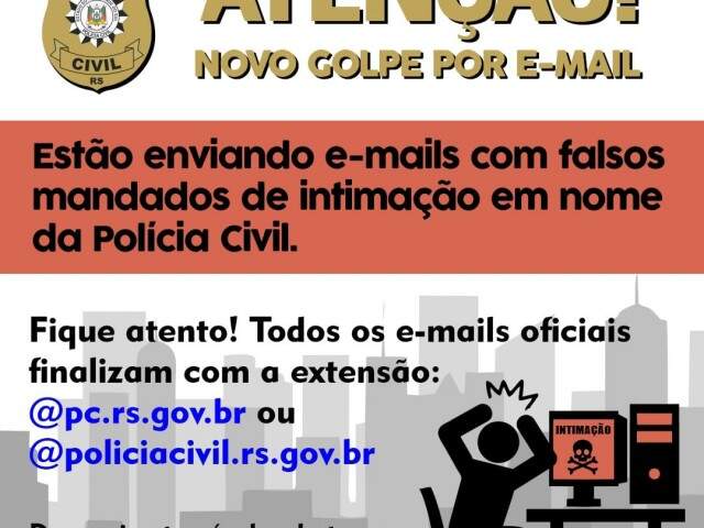 Policia Civil golpe e-mail