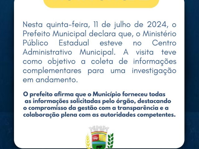 Nota Oficial Prefeitura