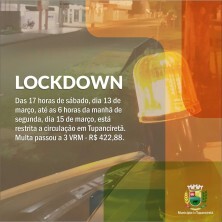 Multa por descumprimento do lockdown é aumentada par 3 VRM