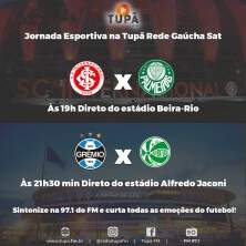 Jornada esportiva na Tupã Rede Gaúcha Sat nesta quarta-feira