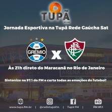 Jornada esportiva na Tupã Rede Gaúcha Sat neste sábado com Fluminense x Grêmio