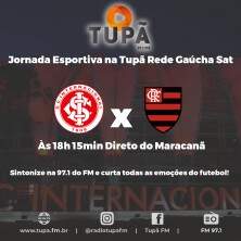 Jornada esportiva na Tupã Rede Gaúcha Sat neste domingo com Flamengo x Inter