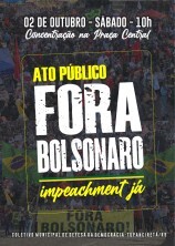 Ato contra Bolsonaro acontece na Praça Coronel Lima neste sábado