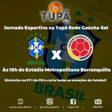 Brasil enfrente a Colômbia neste domingo às 18h.