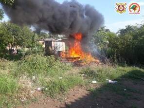 Bombeiros Voluntários de Tupanciretã atenderam chamado de incêndio na Rua Silveira Martins 