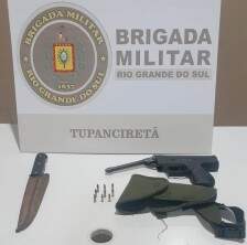 BM de Tupanciretã apreende pistola de Air Soft adaptada de forma artesanal para calibre.22 entre outras ações