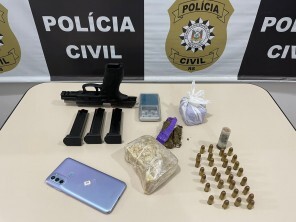 PC de Tupanciretã prende em flagrante mulher por tráfico de drogas e posse irregular de arma de fogo