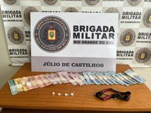 BM de Júlio de Castilhos prende homem por tráfico de drogas durante Barreira Policial 