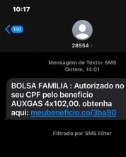 Tupanciretanenses recebem SMS falso para benefício do Bolsa Família